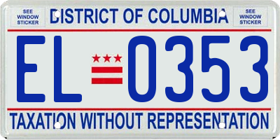 DC license plate EL0353