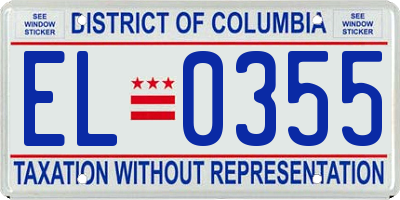 DC license plate EL0355