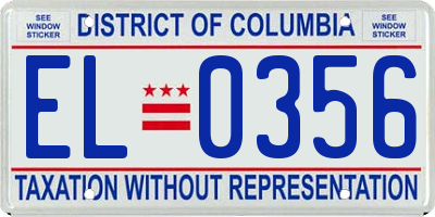 DC license plate EL0356