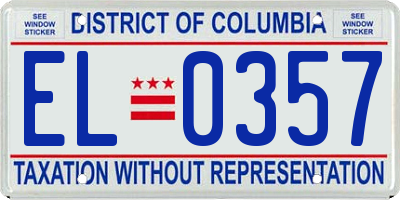 DC license plate EL0357