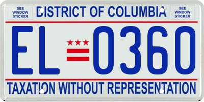 DC license plate EL0360