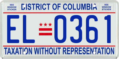 DC license plate EL0361