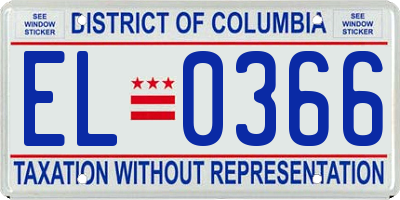 DC license plate EL0366