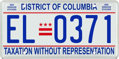 DC license plate EL0371