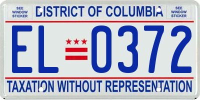 DC license plate EL0372