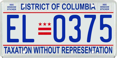 DC license plate EL0375