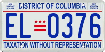 DC license plate EL0376