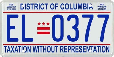 DC license plate EL0377