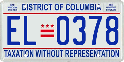 DC license plate EL0378