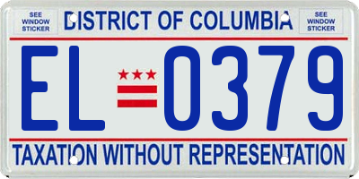 DC license plate EL0379