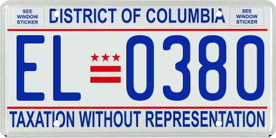 DC license plate EL0380