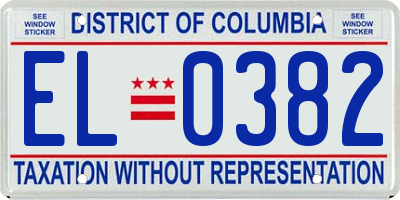 DC license plate EL0382