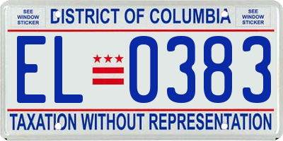 DC license plate EL0383