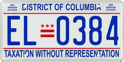 DC license plate EL0384