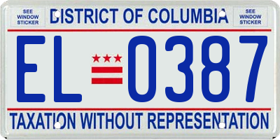 DC license plate EL0387