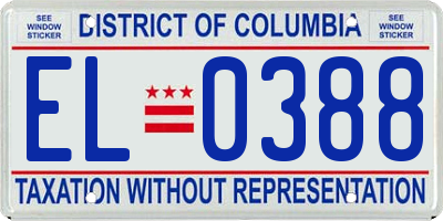 DC license plate EL0388