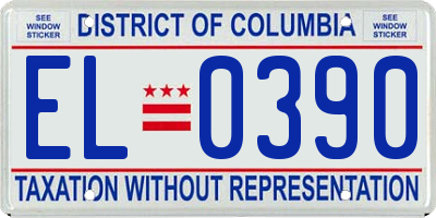 DC license plate EL0390