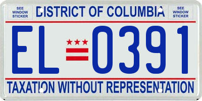 DC license plate EL0391