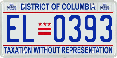 DC license plate EL0393