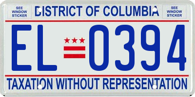 DC license plate EL0394