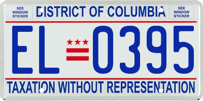 DC license plate EL0395