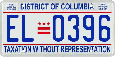 DC license plate EL0396