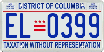 DC license plate EL0399