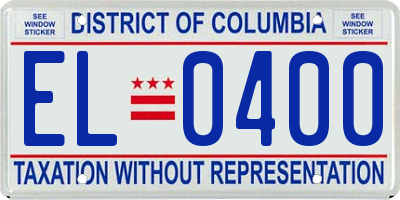 DC license plate EL0400