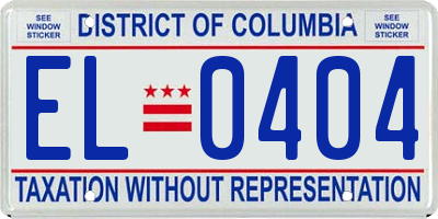 DC license plate EL0404