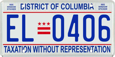 DC license plate EL0406