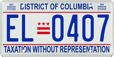 DC license plate EL0407