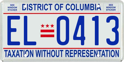 DC license plate EL0413