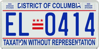 DC license plate EL0414