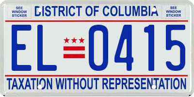 DC license plate EL0415