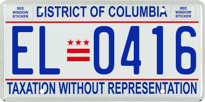 DC license plate EL0416