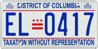 DC license plate EL0417