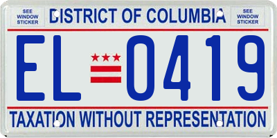 DC license plate EL0419