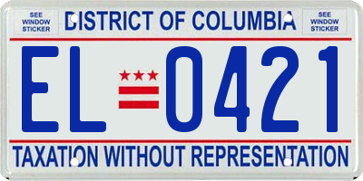 DC license plate EL0421