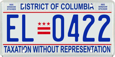 DC license plate EL0422