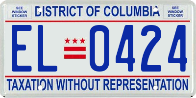 DC license plate EL0424