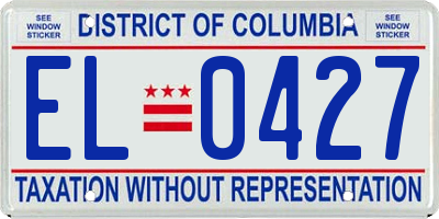 DC license plate EL0427