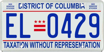 DC license plate EL0429