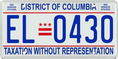 DC license plate EL0430