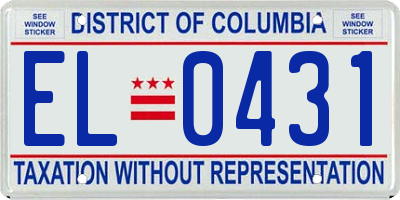 DC license plate EL0431