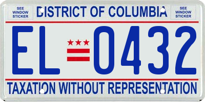 DC license plate EL0432