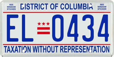 DC license plate EL0434