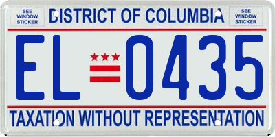 DC license plate EL0435