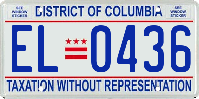 DC license plate EL0436