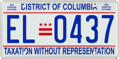 DC license plate EL0437