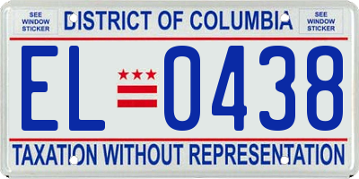 DC license plate EL0438